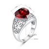 Bagues de cluster Argent pour femmes Véritable 925 Sterling Heart Bague Rouge Grenat Gemstones Mignon Fête De Mariage Fine Bijoux À La Main 2023Cluster