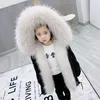 Джакеки Sundae Angel Girls Winter Toat с капюшоном из искусственного меха сгущать теплую детскую куртку для мальчика Parka Одежда Kids Outerwear 2-9 лет