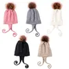 Hats Cute Hairball Baby Hat For Girls Boys Handmade Crochet Knit Winter Beanie Cap Elastic Toddler Hair Accessory