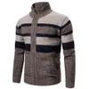 Men's Sweaters Autumn Winter Cardigan Men Jackets Coats Fashion Striped Knitted Slim Fit Coat Mens Clothing 230206