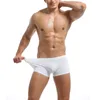 Underpants Men's Sexy Breathable Boxer Underwear Men Solid Color Fitness Trunks Panties G-string