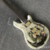 Lvybest Electric Guitar Flamed Maple Top HH Pickups Gold Hardware Dragon Body Printing