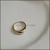 Cluster Rings Wholesale High Polished Open Adjust Size Gold Sier Color Chunky Dome Ring For Women Drop Delivery Jewelry Dhe4Y