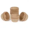 Outils de cuisson Mini Cupcake Liners Muffin Ingraissable Sans odeur Petits emballages Tasses Papier Marron