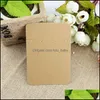 Tags Price Card 100 Pcs/Lot 6.8X9.7Cm Kraft Paper Necklace Earrings Sets Display Cards Jewelry Packaging Gifts 315 Q2 Drop Delivery Dhnrz