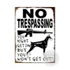 WAARSCHUWING DOG METAL TOREN Signs Vintage Poster Pas op voor honden retro tin platen muurstickers voor tuin familie huis deur decoratie maat 30x20cm w02