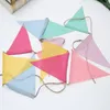 12 Flags Colorful Jute Linen Flags Pennant Birthday Bunting Banners Wall Hanging Wedding Party Garland for Home Decor