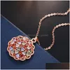 Lockets مجوهرات أوروبية وأمريكية رائعة الزركون قلادة النحاس الكريستال النجمة الوردية الذهب القلفة توصيل Pe dhgarden dhhit