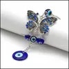 Porte-clés Mode Papillon Porte-clés Evil Eye Charms Verre Porte-clés Fit Femmes Décoration Maison Sac Voiture Chaîne Bijoux Accessoires 123C3 Dhawz