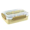 Set di stoviglie Microonde 3 Cell Lunch Box Grande capacità Insalata sigillata in acciaio inossidabile Bento Contenitore portatile gratuito per lavoratori Studente