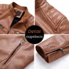 Men S Leather Faux Spring Spring Spinal Warm Fleece Pu Jacket Coat Autumn Outumn Motor Biker Vintage 230207