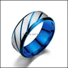 Band Rings 8Mm Stainless Steel Gold Sier Blue Black Color Finger For Men Party Club Wear Birthday Jewelry 1220 B3 Drop Delivery Dhcej