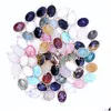 Pendentif Colliers Wholeslae Pierre Naturelle Couleur Mixte Enveloppé Ovale À Facettes Pour Bijoux Diy Drop Delivery Pendentifs Dhgarden Dhja2