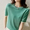 Damskie koszulki hin dzianinowe kobiety z krótkim rękawem OP EE Summer Casual S Korean Fashion Clothing Womens Camisetas Mujer 230206