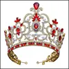 Tiaras Bridal с золотым винтажным красным хрустальным невест