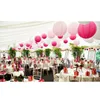 Autres fournitures de fête d'événement 30 pcs 4 "12" blanc rose rose rose lanterne en papier chinois javanais rond lanterne papier lampion mariage extérieur suspendu décor 230206