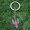 Keychains 1pcs Lotus Mandala Flower Keychain Yoga Zen Buddhism Religious Amulet Jewelry Gift For Women