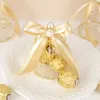 Wrap Metal Golden Presentlåda med Bowknot Ribbon DIY Candy Boxes Packing Birthday Wedding Party Decoration Baby Showe Supplies 0207