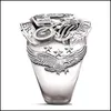 Pierścienie zespołowe biżuteria z aluminiami osobowość styl retro orła locomotive Pierścień Pierścień Dhlgq