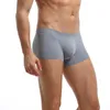 Underpants Men's Sexy Breathable Boxer Underwear Men Solid Color Fitness Trunks Panties G-string