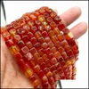 Altro Naturale Agate Rosse Perle Di Pietra Quadrata Corniola Onice Distanziatore Allentato Per Creazione Di Gioielli Braccialetti Fai Da Te Collana 15 68Mm 13 D3 Goccia Dhs2X