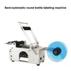 Semi-Automatic Round Bottle Labeling Machine Liten Glass Bottle Plastic Bottle Labeler Machine Stripping Machine Aluminium Body Bottle Sticker Equipment