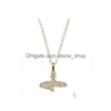 Pendant Necklaces West Vivian Westwood Pearl Necklace Fl Of Diamond Earth Planet Jewelry Drop Delivery Pendants Dhie4