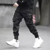 Pantalon homme Hip Hop Boy Track taille élastique Harem hommes Streetwear Punk rubans Design pantalon mâle noir poches Joggers 230207