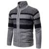 Men's Sweaters Autumn Winter Cardigan Men Jackets Coats Fashion Striped Knitted Slim Fit Coat Mens Clothing 230206