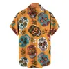 Men's Casual Shirts Hawaiian Shirt 3D Skull For Men Women Fashion Large Size Short Sleeve Top Vintage Clothing5xlMen's Chee22
