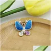 Charms 12Pcs Charm Rhinestone Glitter Enamel Butterfly Metal Earrings Pendants Dangle Fit Diy Earring Bracelet Jewelry Accessory Dro Dhqfq