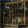 Led Strings X 300 Leds Us110V Eu220V Guirlandes De Noël Guirlandes Fées Fête De Noël Jardin Décoration De Mariage Rideau Drop Delive Dhevg