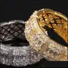 Met zijstenen Iced Out Diamond Ring Luxe designer sieraden 8mm heren ringen mode hiphop bling gouden bruiloft verloving love tas dheyg