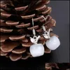 Stud Fashion 6 Colors Lovely Pink Opal Apple Crystal Earrings For Women Girls Sier Christmas Earing Jewelry Gift Drop Delivery Dhfp6