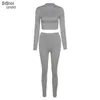 Womens Two Piece Pants Sisterlinda Women Sporty Active Wear Matching Set Fall Long Sleeve Tops Tees and Leggings 2 Workout Outfits Sportwear 230207