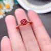 Cluster Ringe 1ct Wassermelone Roter Moissanit Edelstein Ring für Frauen Schmuck Verlobung Hochzeit 925 Silber Geburtstagsgeschenk Liebe