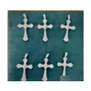 Colliers de pendentif Gold Long Diamond Cross 925 Sterling Sier Party Wedding Pendants Collier For Women Men Moisanite Jewelry Gift 63 DHPXE