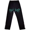 Pantalon homme High Street Wash broderie Hip Hop noir Jeans ample Tube droit américain Hiphop côté fermeture éclair étage 230207