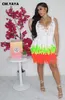 Abiti da festa CMYAYA Donna Crochet Colorblock senza maniche Scava fuori Beach Tank Dress Summer Street Boho Holiday Chic INS Nappa 230105