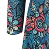 Vestidos casuales Otoño Moda Slim Fit Cuello en V Vestido de manga larga Estampado de flores 2023 Suelto Mini Viaje Oficina Boho Versátil