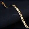 Bracciale in oro 18 carati femminile di moda a catena a maglie per le donne Gioielli da sposa per la festa nuziale Regalo di compleanno 5M Bracciali con consegna a goccia laterale Dhluj