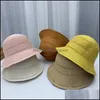 Sombreros de ala ancha Woven Sunsn St Hat absorbente de sudor y transpirable Sun Summer Fashion Mtifunction Mticolor Bow Style Material1 81 W2 Dr Dh2Pv