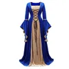 Kostymtillbehör Kvinnor Renaissance Irish Deluxe Velvet Dress Victorian Medieval Long Dress Retro Fancy Gown Halloween Cosplay Costume Plus Size 230207