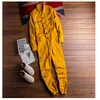 Jeans Jumpsuit voor heren Lange mouw Revers Beam Feet Katoenen overalls Hiphop Street chic Losse cargobroek Groen Zwart Vrachtbroek 230207