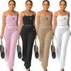 Summer Womens Tracksuits Solid Color Sports Suit kort￤rmad sportkl￤der Runda hals 2 stycken mode plus size womens kl￤der s-2xl