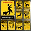 VARNING DOG METAL TIN Signs Vintage Poster Akta dig för hund retro tennplattor Väggklistermärken för trädgård Family House Door Decoration Storlek 30x20cm W02