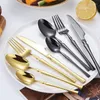 Dinnerware Sets 4pcs Fashion Design Cutlery Set Forks Knives Spoons Stainless Steel Western Tableware Family Wedding Gift