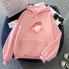 Felpe con cappuccio da donna Felpe Felpa con rana Vestiti oversize Felpa con cappuccio Kawaii con cappuccio a maniche lunghe Harajuku per ragazze Tasca da donna rosa