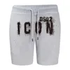 dsq2 shorts shorts masculinos estilo verão shorts de praia de algodão de tricô masculinos no verão cintura elástica casual juventude dsq calça de moletom grande calça de cinco partes DK921