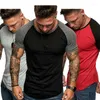 Herr t-shirts gym sommar t-shirts smala passform casual short hylsa muskel tee toppar t-shirt